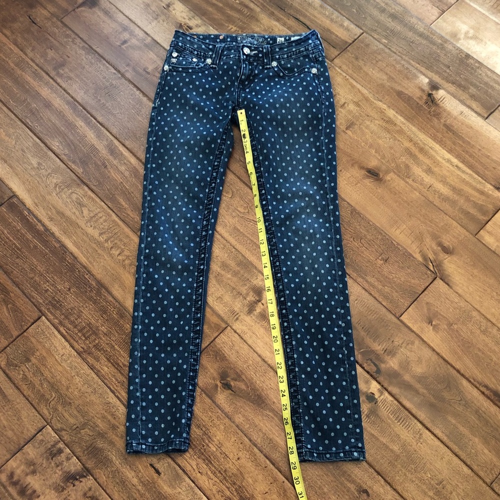Polka Dot Skinny Jeans - Navy - Picture 3 of 8
